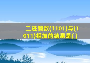 二进制数(1101)与(1011)相加的结果是( )